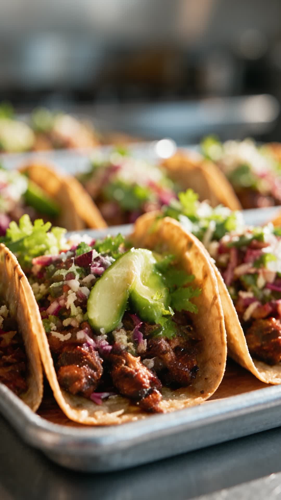 Fresh tacos with avocado, cilantro and lime